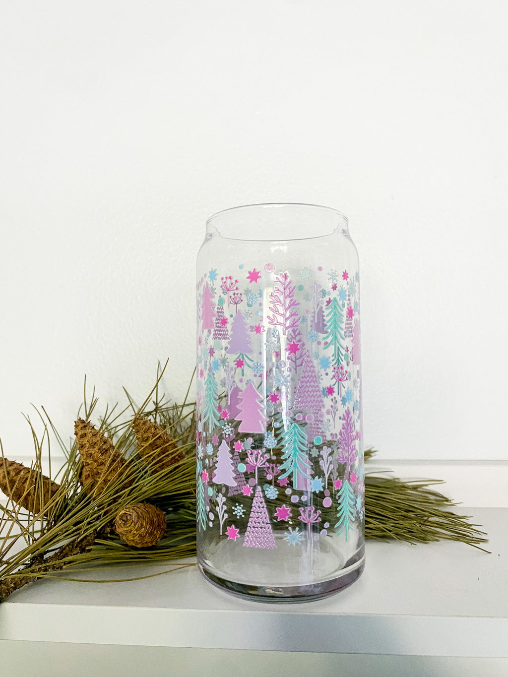 20oz Pastel Winter Can Glass
