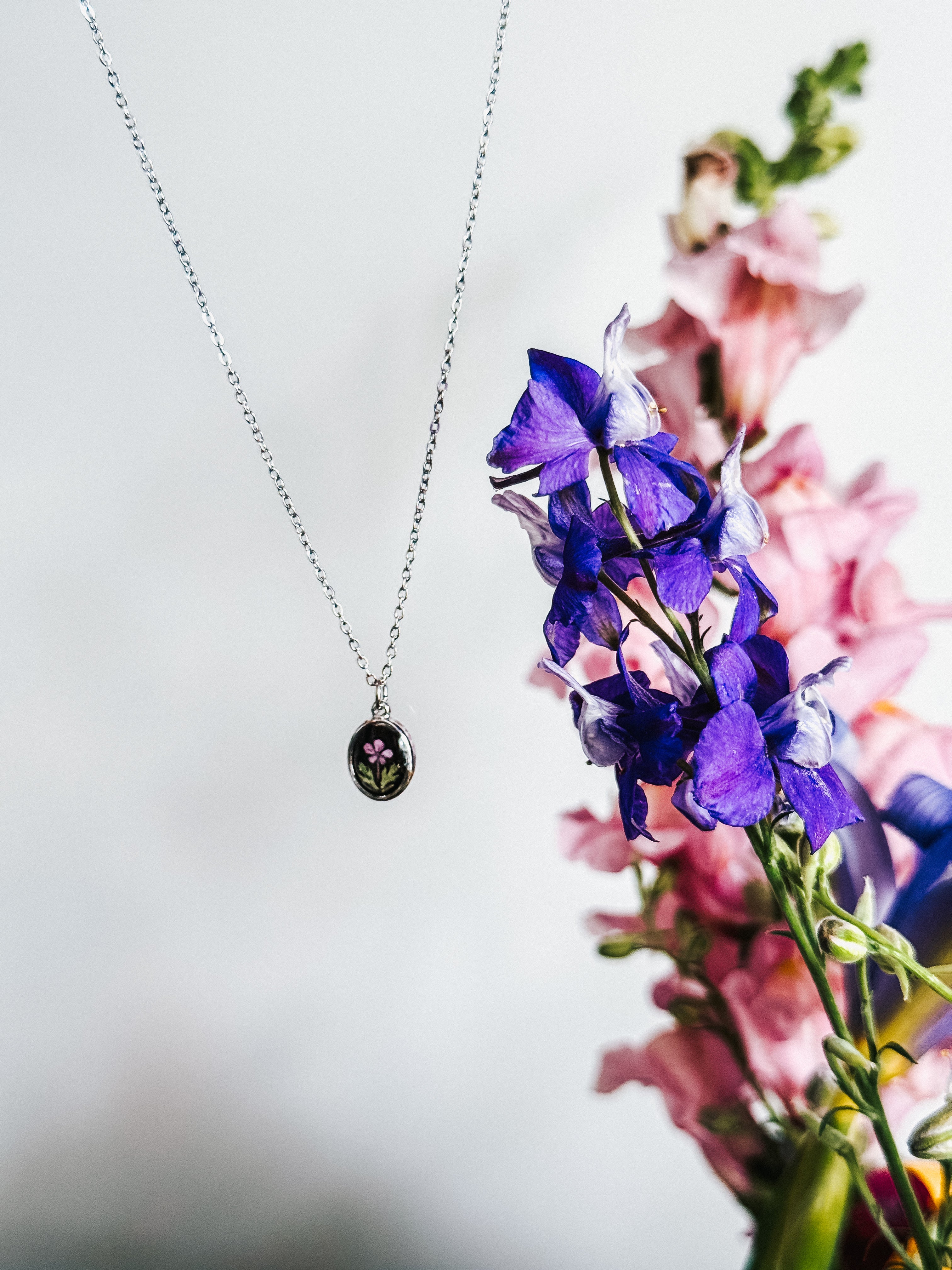 Silver Floral necklace - 22 – ETERNAL WILDFLOWERS