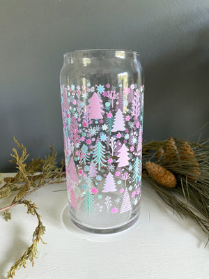 20oz Pastel Winter Can Glass