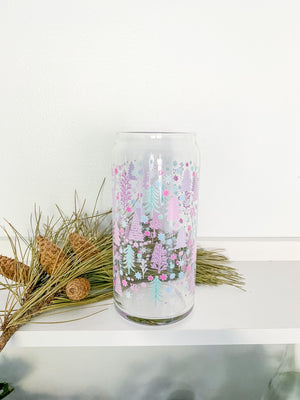 20oz Pastel Winter Can Glass